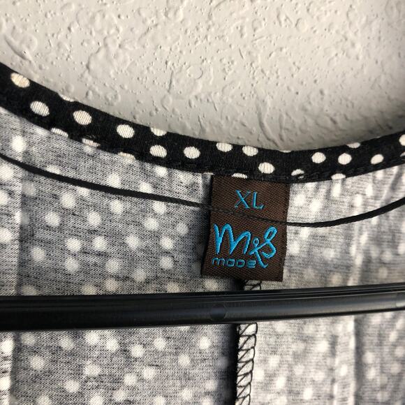 Black and white dot print ruffle trim sleeveless dress - Picture 3 of 7